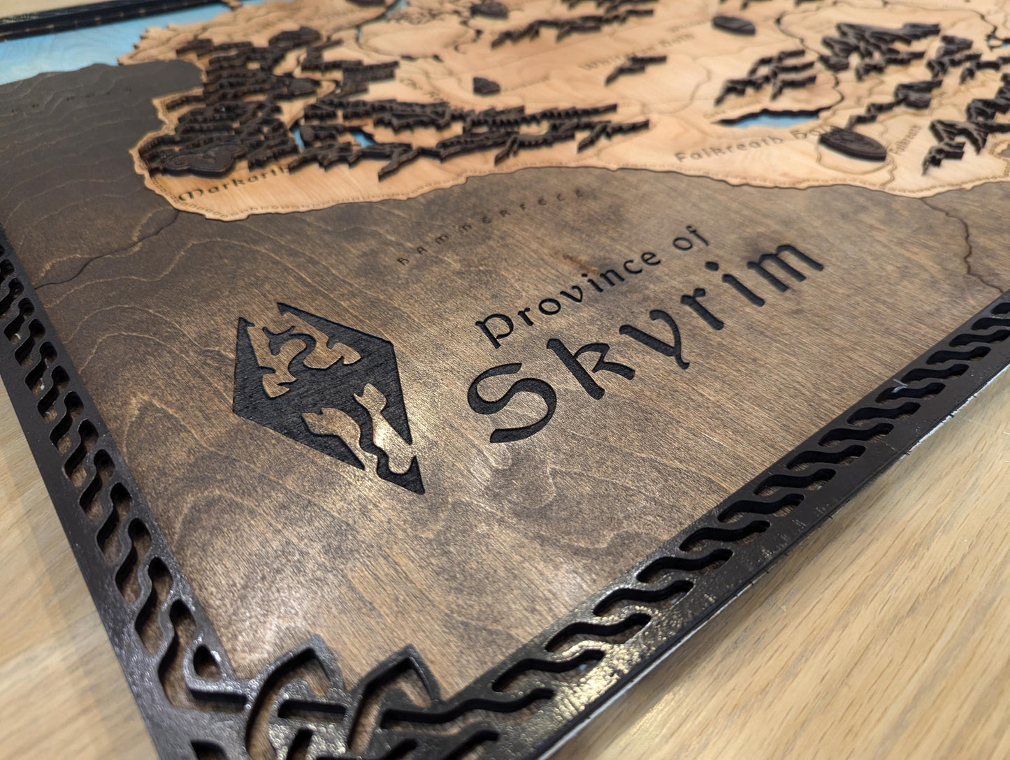 Map of Skyrim - 24"x36" laser cut wood map