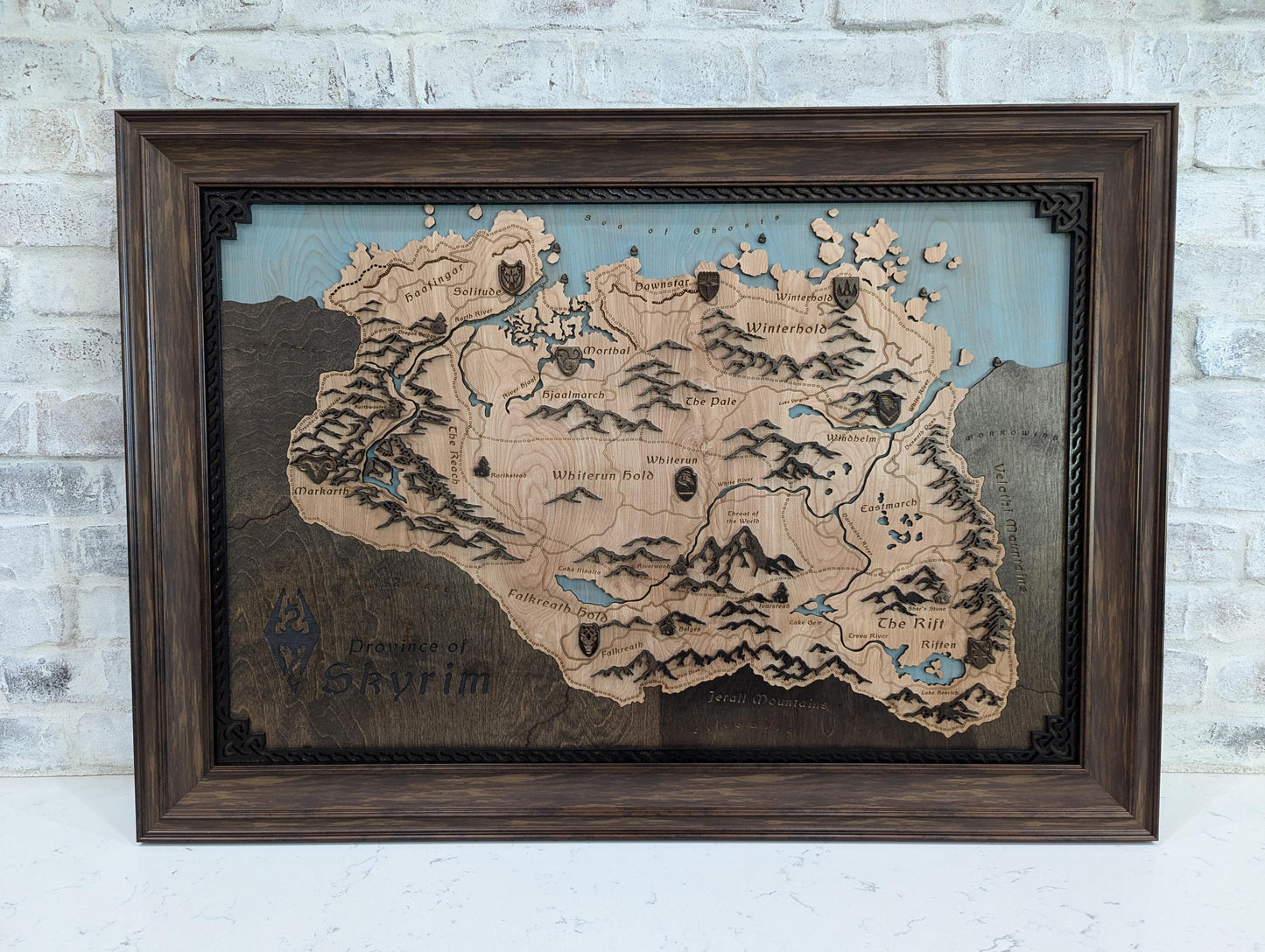 Map of Skyrim - 24"x36" laser cut wood map