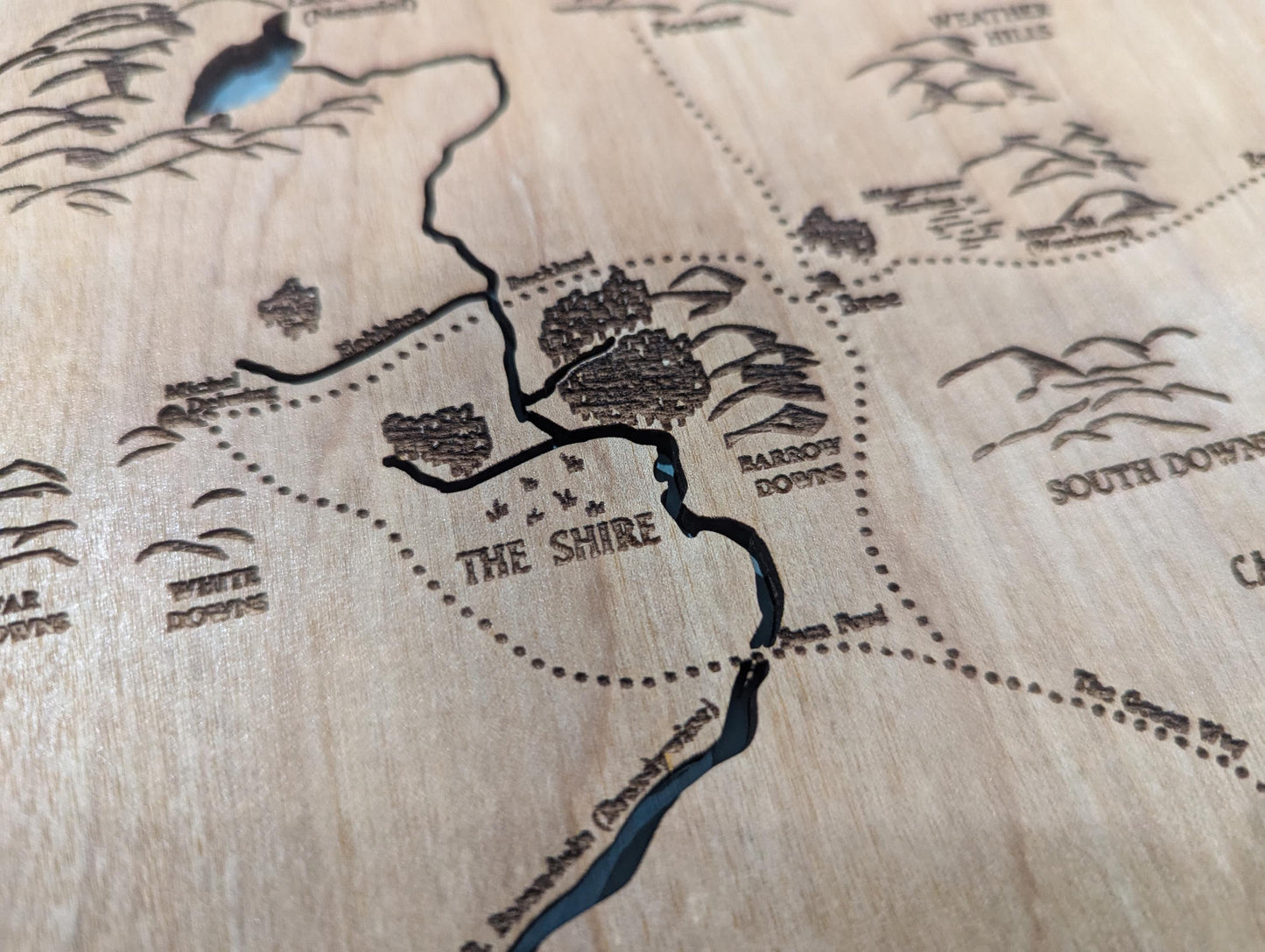 Map of Middle Earth - 24"x36" laser cut wood map