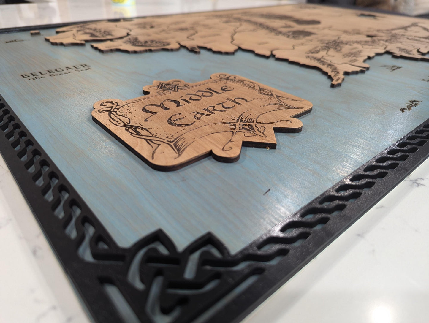 Map of Middle Earth - 24"x36" laser cut wood map